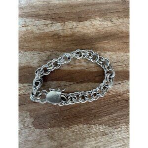 Vintage Sterling Silver Double Link Bracelet 24.8g 7 1/2"